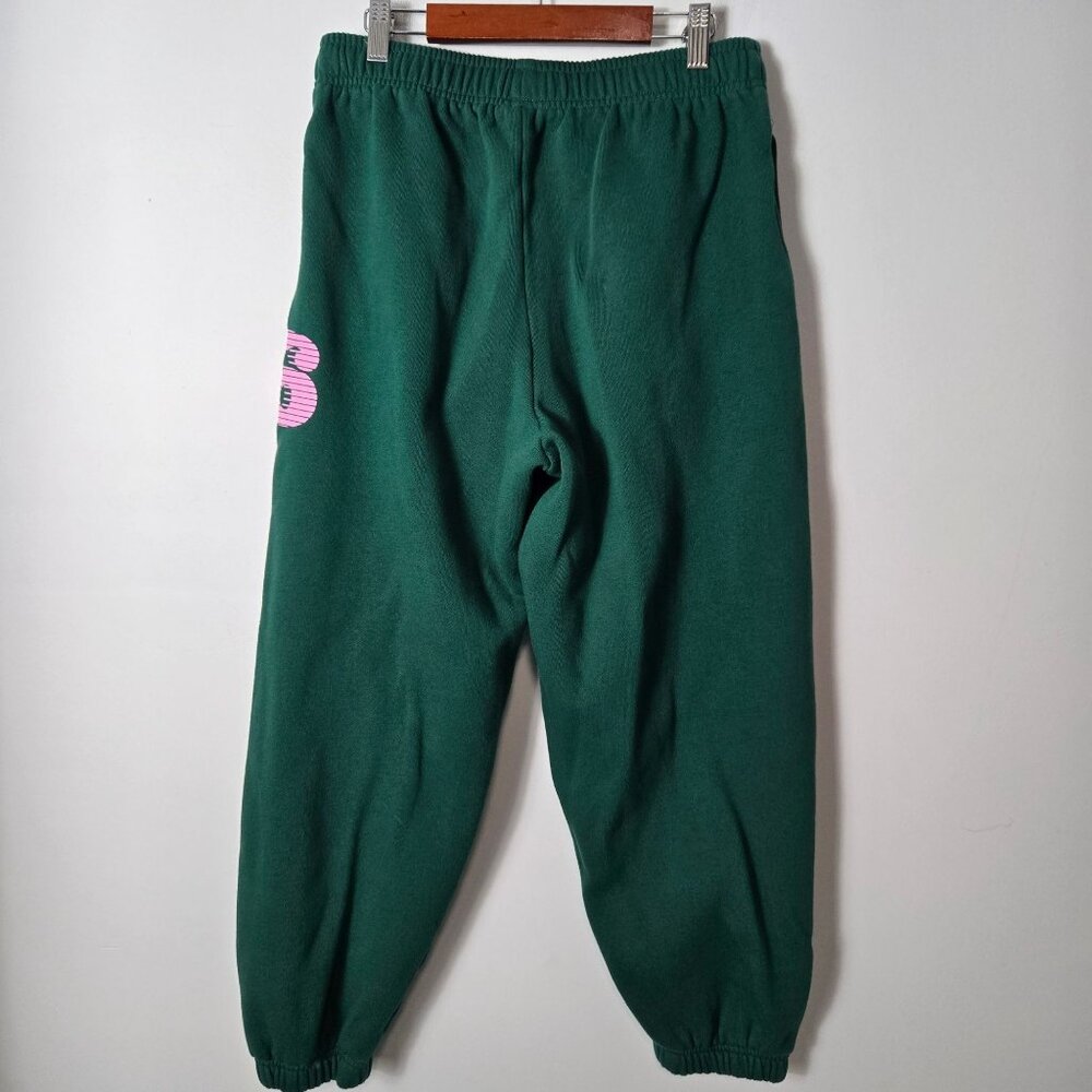 PINK by VS Ivy Fleece Campus Green Sweatpants High-Waisted Relaxed - Picture 5 of 8
